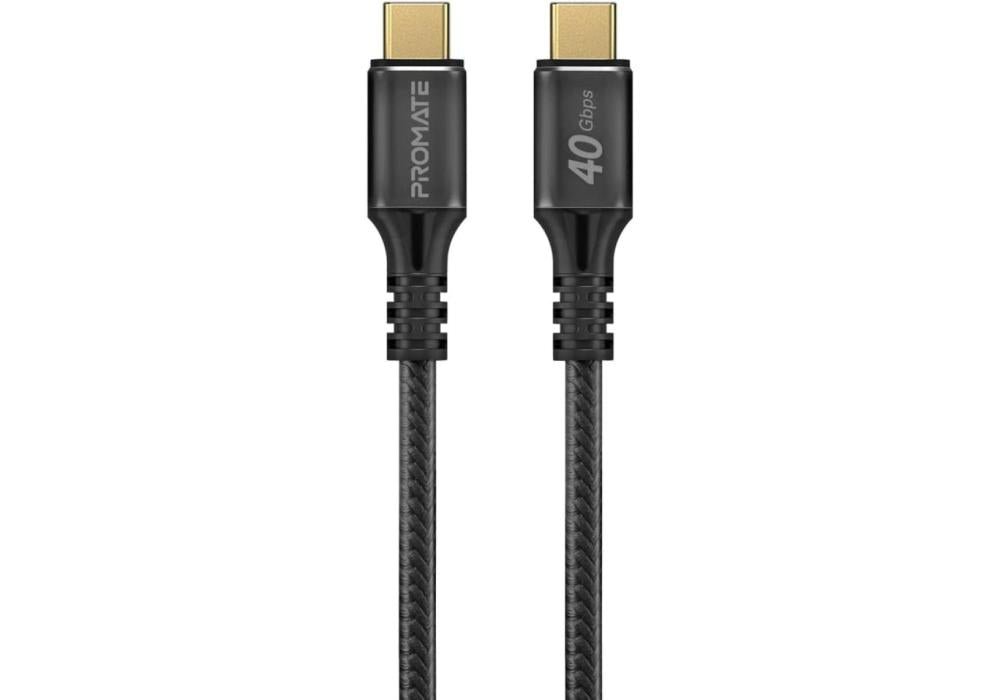 Promate PowerBolt240-1M Durable USB-C Cable Ultra-Fast 240W Power Delivery Thunderbolt 3 w/ 8K Display Nylon Braided 1M Cord & 40Gbps Transfer Speed