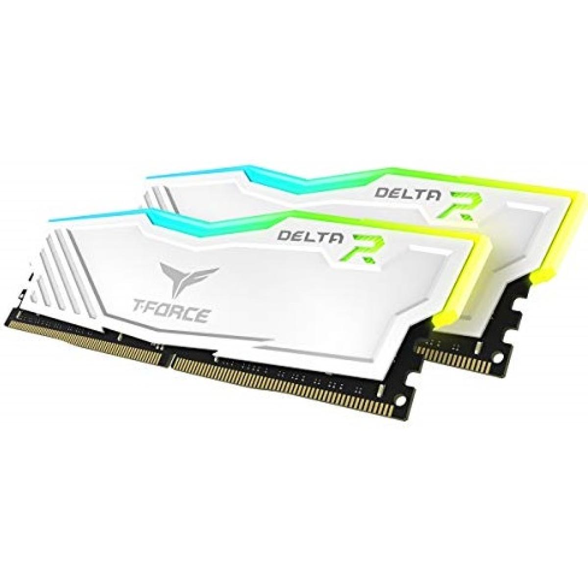 TEAMGROUP T-Force Delta RGB 32GB Kit -2x16- 3600MHz CL18 DDR4 Desktop Memory - White - TF4D432G3600HC18JDC01 -