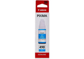 CANON GI-490 Cyan Ink Bottle, Prints Up to 7,000 A4 Pages, 70 ml