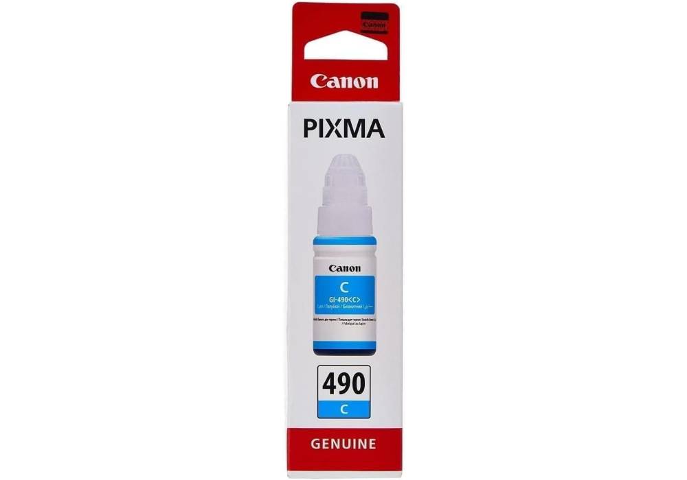CANON GI-490 Cyan Ink Bottle, Prints Up to 7,000 A4 Pages, 70 ml