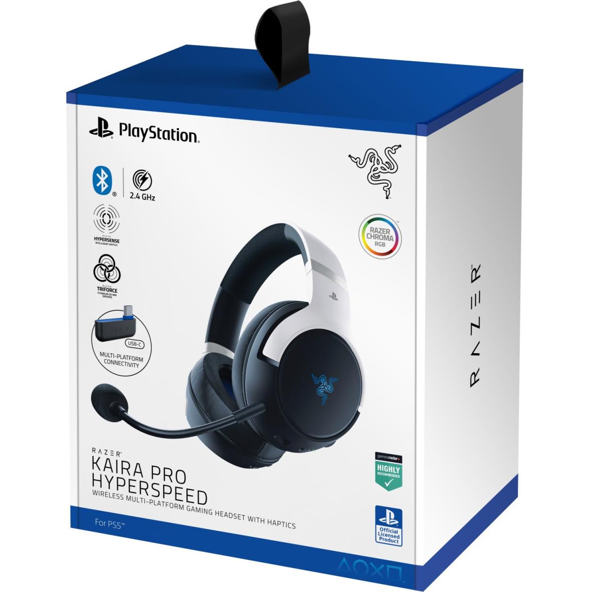 Razer Kaira Pro Hyperspeed Wireless / Bluetooth W/ Haptics Titanium 50mm Drivers Hybrid Miclow Latency Bluetooth30 Hr Battery For Playstation Ps5 Ps4 Pc Mobile Razer Kaira Pro Hyperspeed Wireless / Bluetooth W/ Haptics Titanium 50mm Drivers Hybrid Miclow Latency Bluetooth30 Hr Battery For Playstation Ps5 Ps4 Pc Mobile