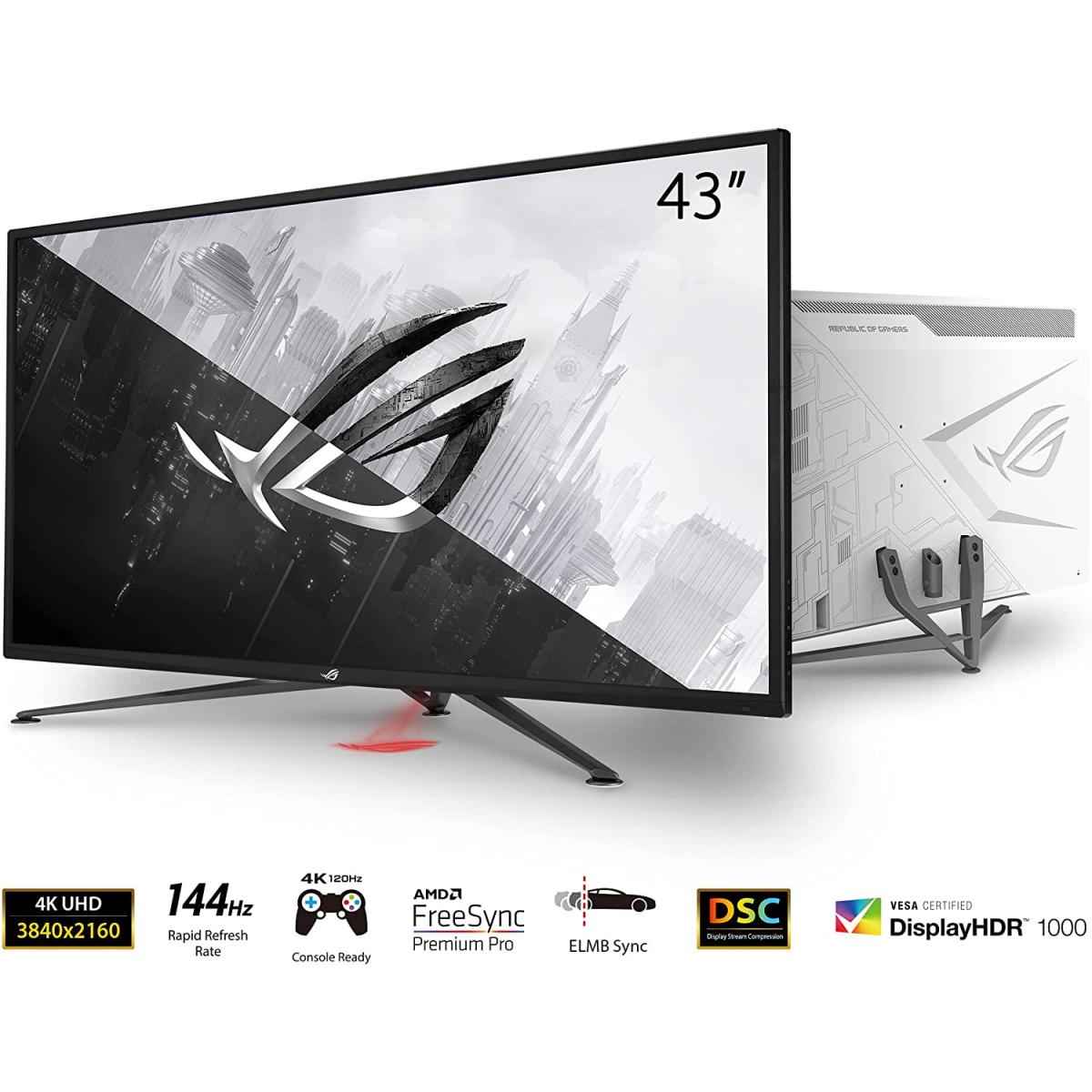 Asus Rog Strix Xg43uq 43” 4k Hdr Dsc 144hz 1ms Hdr 1000 Dci P3 90% Hdmi 2.1 Extreme Low Motion Blur Sync & Freesync™ Premium Pro