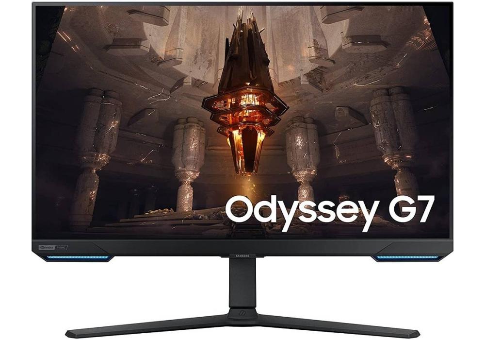 Samsung Odyssey G7 28" 4K UHD 144Hz IPS Gaming Smart Monitor With Speaker, 1ms Response Time, G-Sync Compatible, 1 Bn Colors, HDR10+ Gaming, Wi-Fi & Bluetooth, USB Hub 3.0, ETH / 2XHDMI / DP, Black Samsung Odyssey G7 28" 4K UHD 144Hz IPS Gaming Smart Monitor With Speaker, 1ms Response Time, G-Sync Compatible, 1 Bn Colors, HDR10+ Gaming, Wi-Fi & Bluetooth, USB Hub 3.0, ETH / 2XHDMI / DP, Black