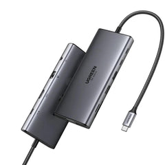 UGREEN USB-C Hub Revodok 11-in-1,Input(1*USB C),Output(1*HDMI,1*VGA,2*USB-C,2*USB-A,1*RJ45,1*SD Card Slot,1*TF Card Slot,1* 3.5mm),Video (HDMI ,VGA),USB(USB-C),Ethernet(RJ45),Card Reader(SD/TF),Audio(3.5mm),100W Power,CM639/45520 | CM639/45520 | OS | Jord