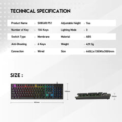 FANTECH P51 Power Bundle 5 IN 1 Gaming Set Combo Black Wired (Keyboard + Mouse + Headset + Mouse Pad+ Headset Stand)