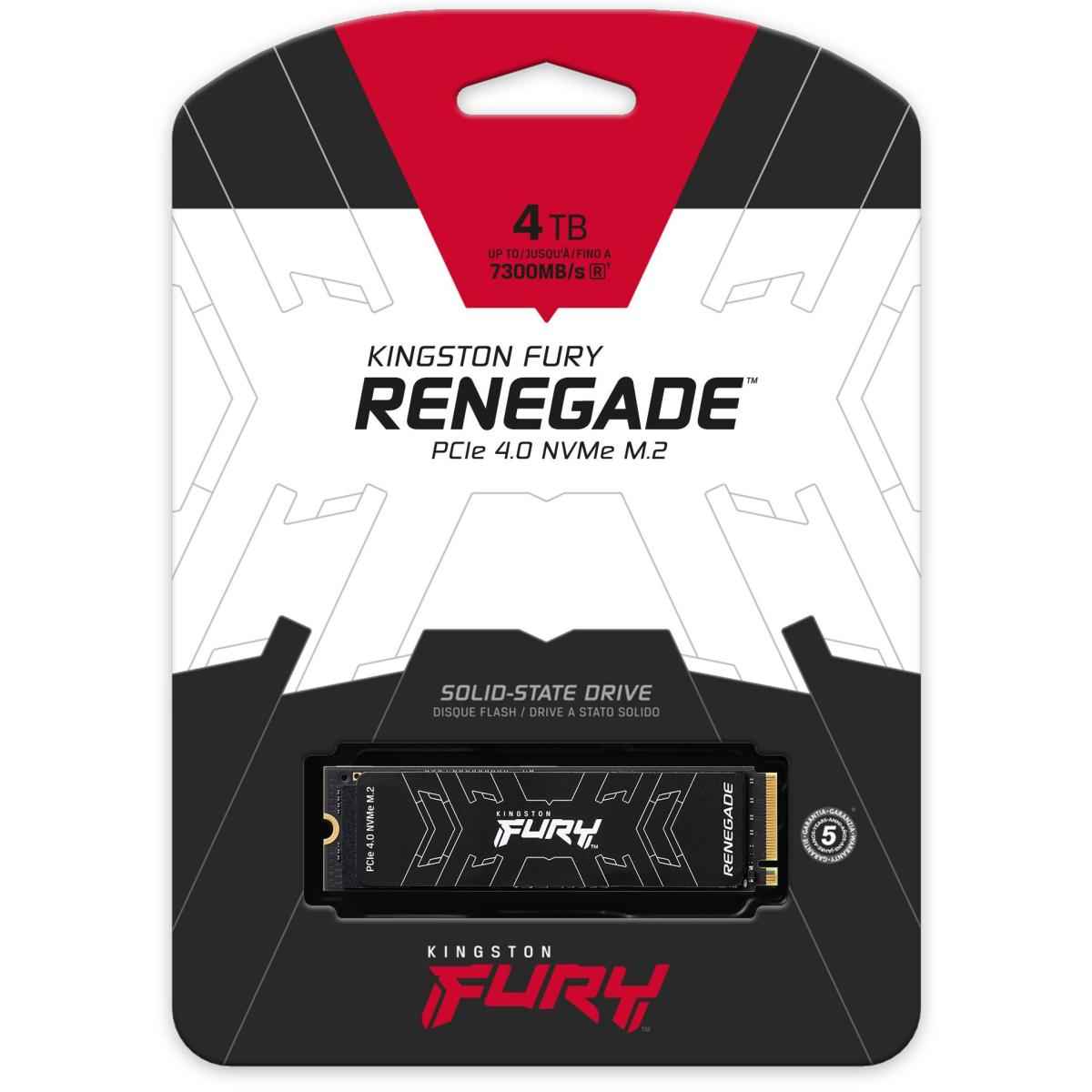 Kingston Fury Renegade 4tb Pcie 4.0 Nvme M.2 Ssd Up To 7,300mb/s