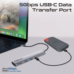 Promate LinkHub-5X 4K@60Hz Multi-function High-Speed USB-C Hub with 100W PD