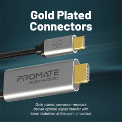 Promate HDMI-PD100 4K USB-C to HDMI Cable – 100W PD Passthrough