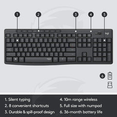 Logitech MK295 Silent Wireless Keyboard and Mouse