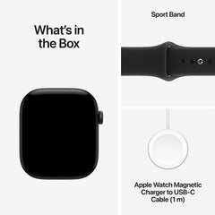 Apple Watch Series 12 GPS 46Mm, Black Aluminium Case, Black Sport Band, M/L - MJEL4AF/A
