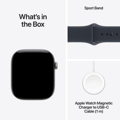 Apple Watch Series 12 GPS 46Mm, Space Grey Aluminium Case, Navy Blue Sport Band, M/L - MJEJ4AF/A