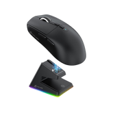 ATTACK SHARK X6 Lightweight Wireless Gaming Mouse with RGB Backlight Charging Base,Tri-Mode Wired/2.4GHz/BT5.2,26K DPI, 395 Optical PAW3Sensor,HUANO Switch,5programmable Buttons,PC/Mac(Black)