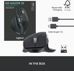 Logitech MX Master 3S - Bluetooth Wireless Performance Mouse - Black
