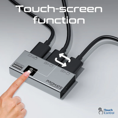 Promate MediaSwitch-2T Ultra-HD 8K@60Hz HDMI Switch with Smart Touch Control