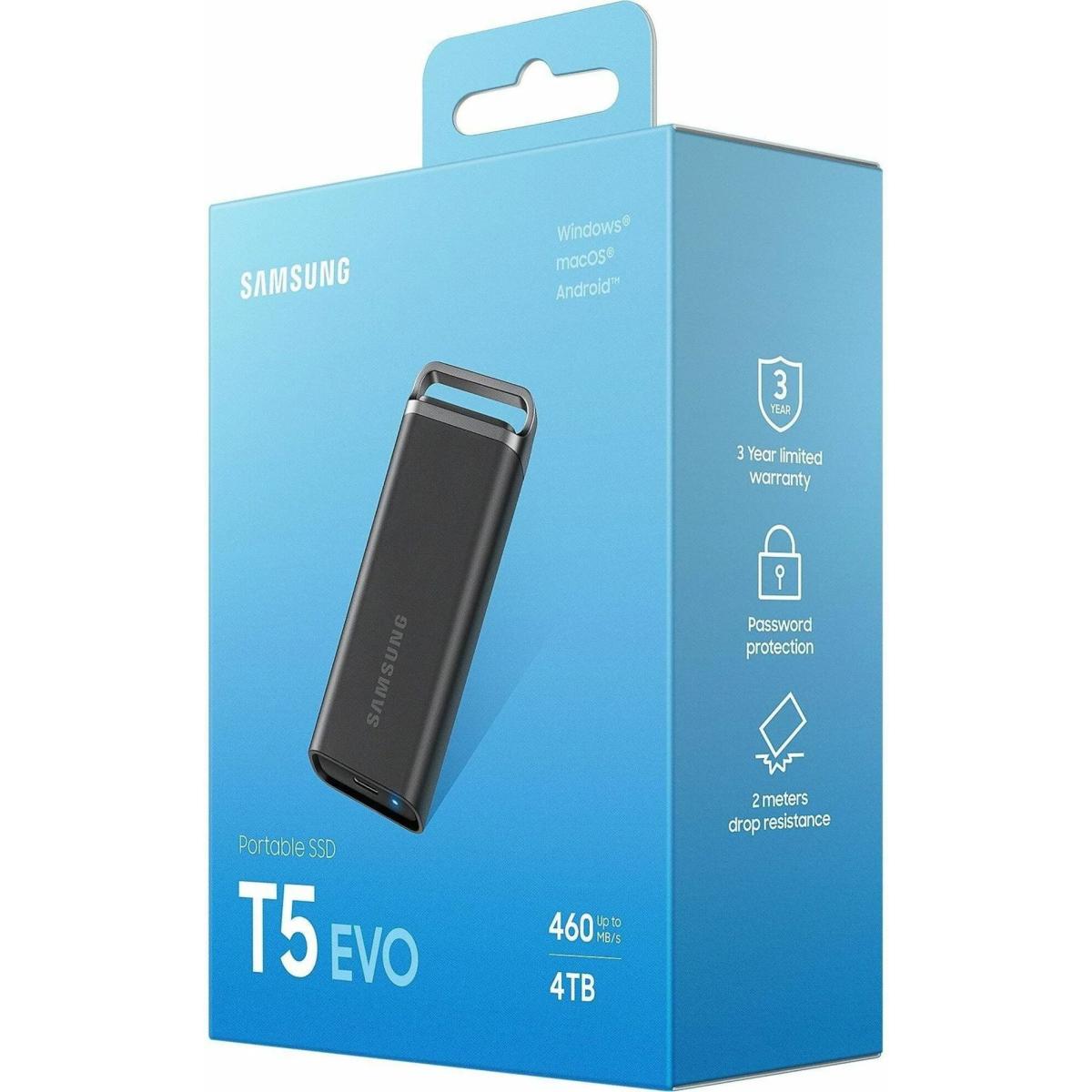 Samsung T5 Evo 4tb Portable External Ssd Usb 3.2 Gen 1 Seq. Read Speeds Up To 460mb/s For Gaming & Content Creation Black Samsung T5 Evo 4tb Portable External Ssd Usb 3.2 Gen 1 Seq. Read Speeds Up To 460mb/s For Gaming & Content Creation Black