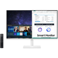 Samsung 27" M5 Full Hd Smart Monitor W/ Speakers Remote 1 Billion Color Smart Tv Apps Samsung Tv Plus & Dex White