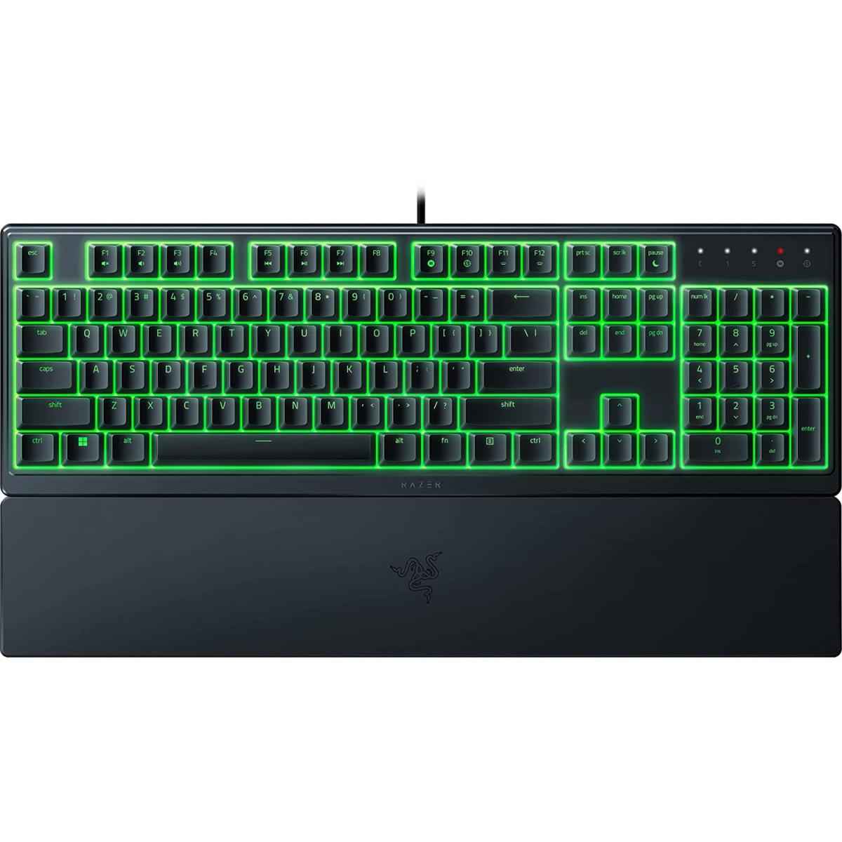 Razer Ornata V3 X Gaming Low Profile Keys Silent Membrane Switches Spill Resistant Chroma Rgb Lighting Ergonomic Wrist Rest Black
