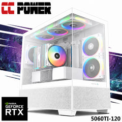 CC Power 5060TI-120 Gaming PC NEW 7Gen AMD Ryzen 7 7700 8-Cores w/ Nvidia RTX 5060 TI 16GB DDR7 & DDR5 Memory & Advanced Air Cooler