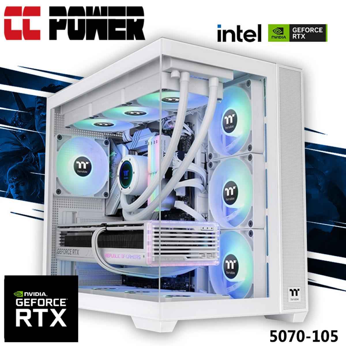 Cc Power 5070 105 Gaming Pc 14gen Intel Core I9 K Series 24 Cores W/ Nvidia Rtx 5070 12gb Ddr7 & Liquid Cooler