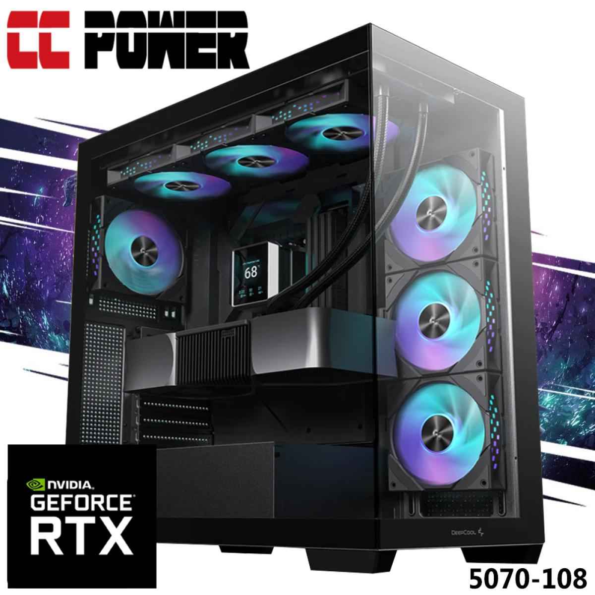 Cc Power 5070 108 Gaming Pc New 9gen Amd Ryzen 9 9950x 16 Cores W/ Nvidia Rtx 5070 12gb Ddr7 W/ Ddr5 Memory & Liquid Cooler