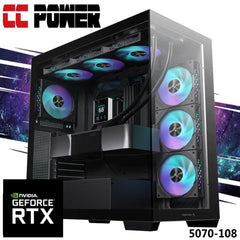 Cc Power 5070 108 Gaming Pc New 9gen Amd Ryzen 9 9950x 16 Cores W/ Nvidia Rtx 5070 12gb Ddr7 W/ Ddr5 Memory & Liquid Cooler