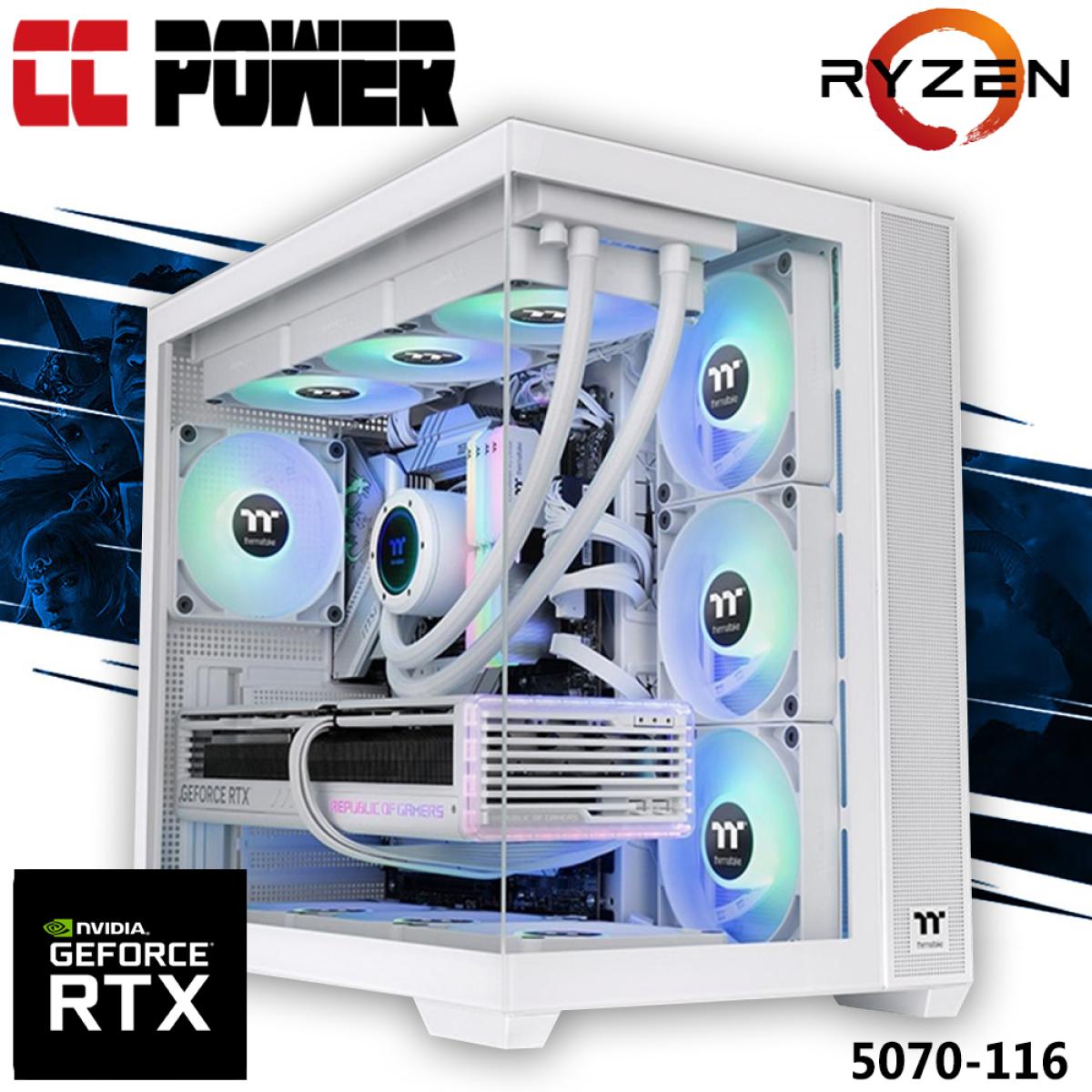Cc Power 5070 116 Gaming Pc New 9gen Amd Ryzen 9 7950x 16 Cores W/ Nvidia Rtx 5070 12gb Ddr7 W/ Ddr5 Memory & Liquid Cooler , White Edition - CompuMe Cc Power 5070 116 Gaming Pc New 9gen Amd Ryzen 9 7950x 16 Cores W/ Nvidia Rtx 5070 12gb Ddr7 W/ Ddr5 Memory & Liquid Cooler , White Edition - CompuMe