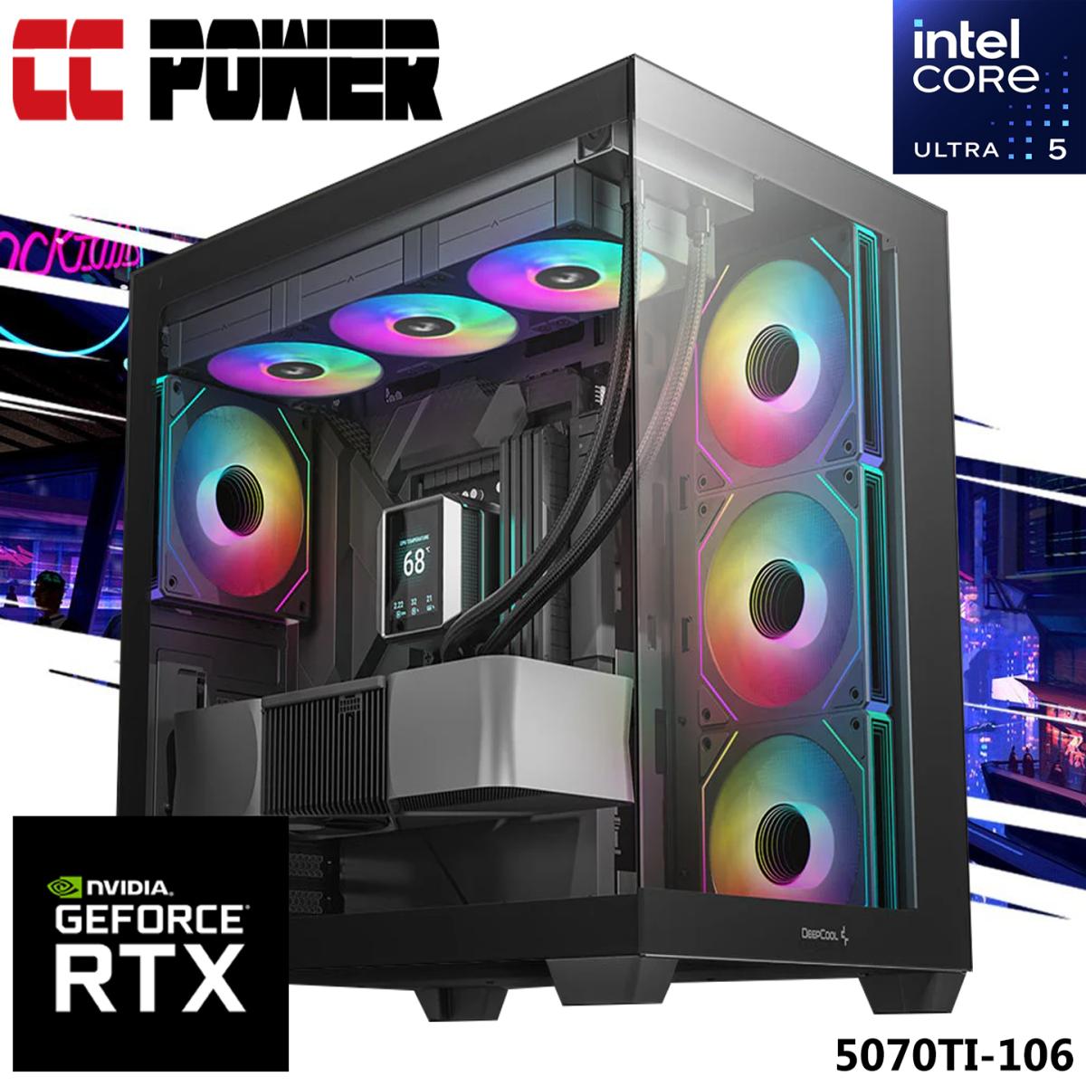 Cc Power 5070ti 106 Gaming Pc New Intel Core Ultra 5 K Series 14 Cores W/ Nvidia Rtx 5070 Ti 16gb Ddr7 & Liquid Cooler - CompuMe Cc Power 5070ti 106 Gaming Pc New Intel Core Ultra 5 K Series 14 Cores W/ Nvidia Rtx 5070 Ti 16gb Ddr7 & Liquid Cooler - CompuMe