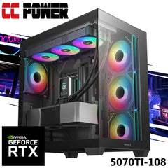Cc Power 5070ti 108 Gaming Pc 14gen Intel Core I7 20 Cores W/ Nvidia Rtx 5070 Ti 16gb Ddr7 & Advanced Air Cooler - CompuMe