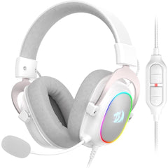Redragon H510 Zeus X Rgb 7.1 Surround Sound 53mm Drivers Memory Foam Ear Pads W/durable Fabric Cover White