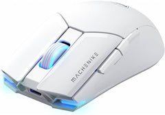 Machenike Wireless Gaming Mouse,26,000 DPI,PAW3395 Sensor,RGB Backlit,Ergonomic Design,6 Programmable Buttons,Long Battery Life,Ultra-Lightweight,White Gaming Mice Compatible with PC, Mac - White
