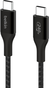 Belkin BoostCharge USB-C to USB-C Cable 2m – 240W Power Delivery, USB-IF Certified, Black