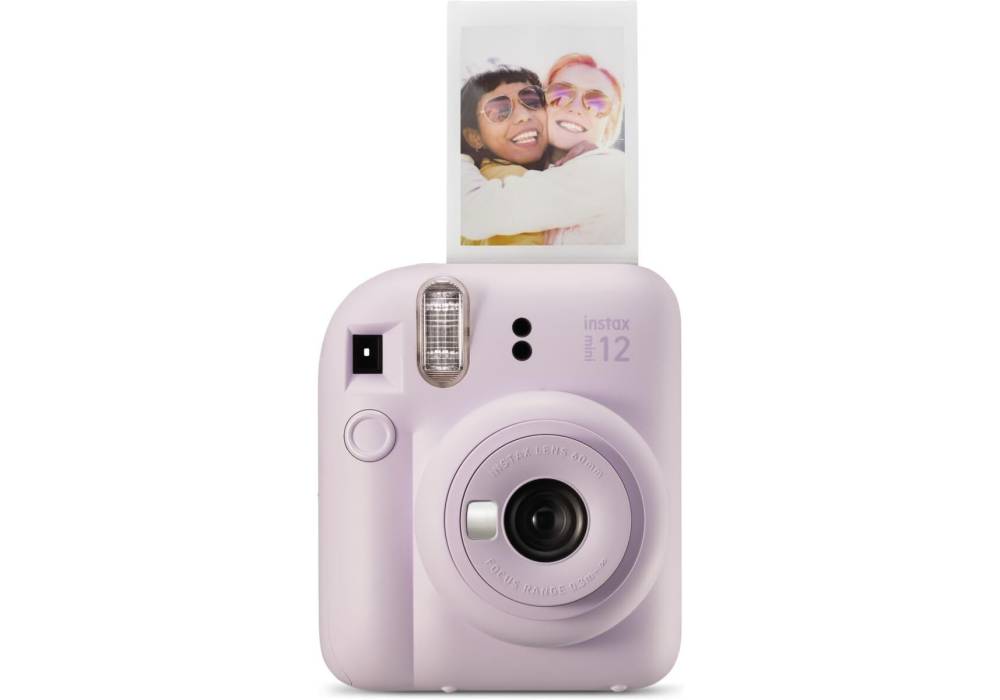 Fujifilm Instax Mini 12 Instant Camera - Lilac Purple | Built-in Selfie Mirror & Macro Mode, Automatic Exposure, High-Performance Flash, Twist-to-Power Lens, 0.3m to Infinity Range, Parallax Correction, Uses Instax Mini Film