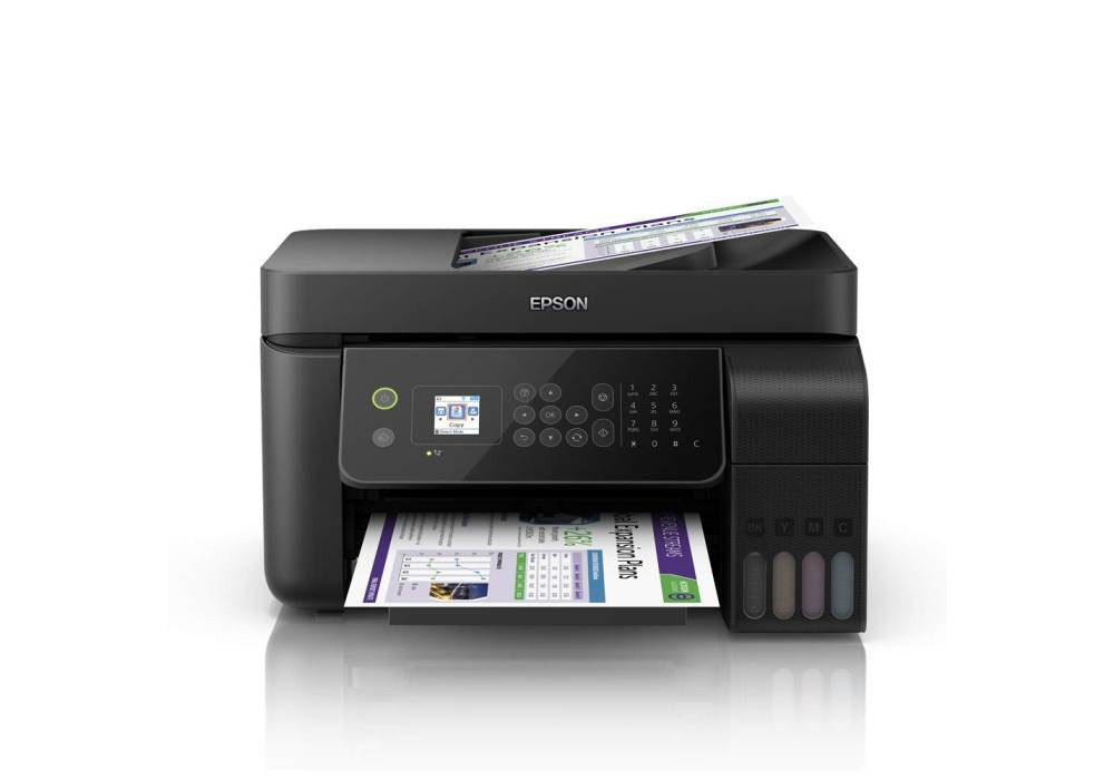 Epson EcoTank L5190 4-in-1 Cartridge-Free Printer (Print, Scan, Copy, Fax), 33ppm, Yield up to 8,100 Black / 6,500 Color Pages, Wi-Fi & Ethernet, ADF