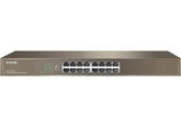 Tenda TEG1016G, 16 Port Gigabit Switch, Unmanaged Rackmount Ethernet Switch with Traffic Optimization, Plug & Play, Fanless Quiet & Metal Design Network Switch, Limited Lifetime Protection