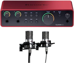 Focusrite Scarlett 2i2 Studio Audio Interface + Aston Origin Stereo Pair Microphones Bundle β USB Recording Kit for Home Studio, Podcasting & Vocal Recording