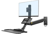 NB North Bayou Monitor Holder Sit Stand Workstation Wall Mount Height Adjustable Sit-Stand Converter for 19''-27'' Screens with Keyboard Tray, VESA 75/100, Load Capacity from 4.4-19.8lbs MB32