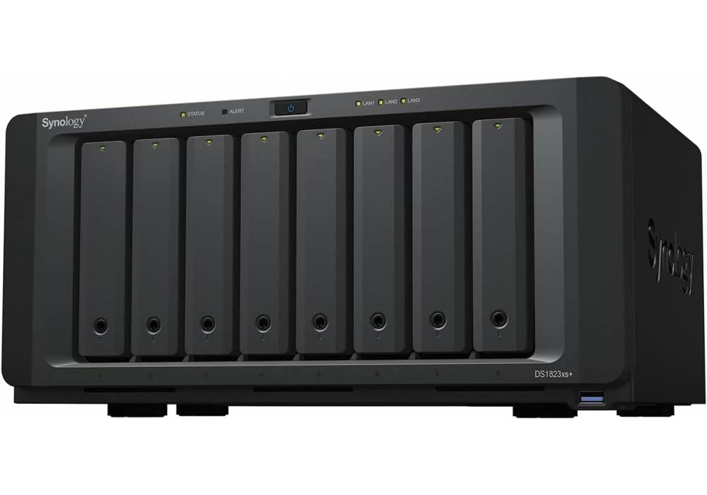 Synology DiskStation DS1823xs+ 8-Bay Diskless NAS w/ AMD Ryzen V1780B 4-Core CPU & 8GB DDR4 ECC RAM Synology DiskStation DS1823xs+ 8-Bay Diskless NAS w/ AMD Ryzen V1780B 4-Core CPU & 8GB DDR4 ECC RAM