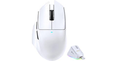 ATTACK SHARK V6 65g Wireless Gaming Mouse with RGB Magnetic Charging Dock, BT/2.4G Wireless/Wired Mouse 1K Polling, PixArt PAW3311 Sensor, 25K DPI, Programmable Gamer Mice for PC/Win/Mac (White)