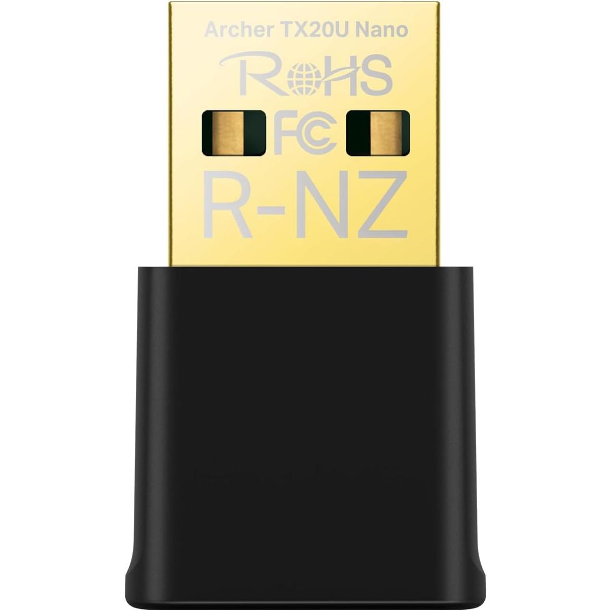 TP-Link Nano USB WiFi 6 Adapter for PC-Archer TX20U Nano- - AX1800 2.4G-5G Dual-Band Wireless Network Transceiver Adapter for Desktop PC, OFDMA, MU-MIMO, WPA3, Travel Size, Supports Windows 11-10 - Archer TX20U Nano -