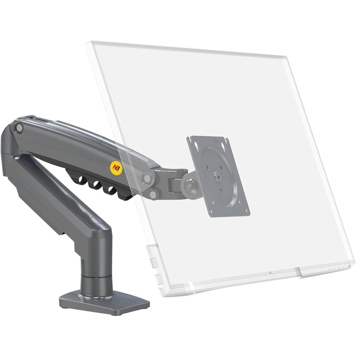 North Bayou (NB F80) Ergonomic Desk Mount Single Monitor Arm, Up To 17-30" Size & 2-9kg Weight, Vesa 75mm x 75 mm To 100mm x 100mm Mounting Hole | F80 | - CompuMe
