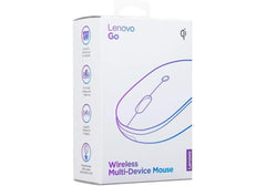 Lenovo Go Multi-Device Wireless Mouse, 2.4GHz Nano USB-C Receiver, Bluetooth, Adjustable DPI, USB-C Rechargeable Battery, Qi Wireless Charging, Ambidextrous, GY51C21211, Grey