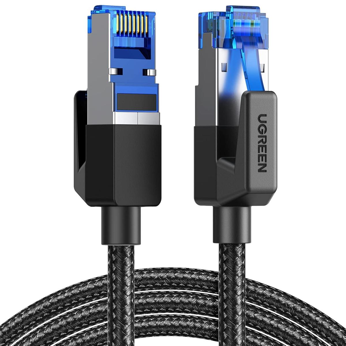 UGREEN Cat 8 Ethernet Cable 3M, High Speed Braided 40Gbps 2000Mhz Network Cord Cat8 RJ45 Shielded Indoor Heavy Duty LAN Cables Compatible for Gaming PC PS5 Xbox Modem Router 3M | 80432 | UGREEN Cat 8 Ethernet Cable 3M, High Speed Braided 40Gbps 2000Mhz Network Cord Cat8 RJ45 Shielded Indoor Heavy Duty LAN Cables Compatible for Gaming PC PS5 Xbox Modem Router 3M | 80432 |