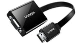 UGREEN Active HDMI to VGA Adapter – 1080p@60Hz | 3.5mm Audio Jack | HDMI Male to VGA Female | Black