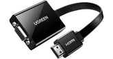 UGREEN Active HDMI to VGA Adapter – 1080p@60Hz | 3.5mm Audio Jack | HDMI Male to VGA Female | Black