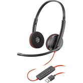 Poly Plantronics - Blackwire 3220 - Wired Dual-Ear (Stereo) Headset with Boom Mic - USB-A to connect to your PC and/or Mac | Blackwire 3220 |