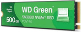 500GB WD Green SN3000 NVMe Internal SSD - Solid State Drive - Gen4 PCIe, M.2 2280, Up to 5,000 MB/s - WDS500G4G0E