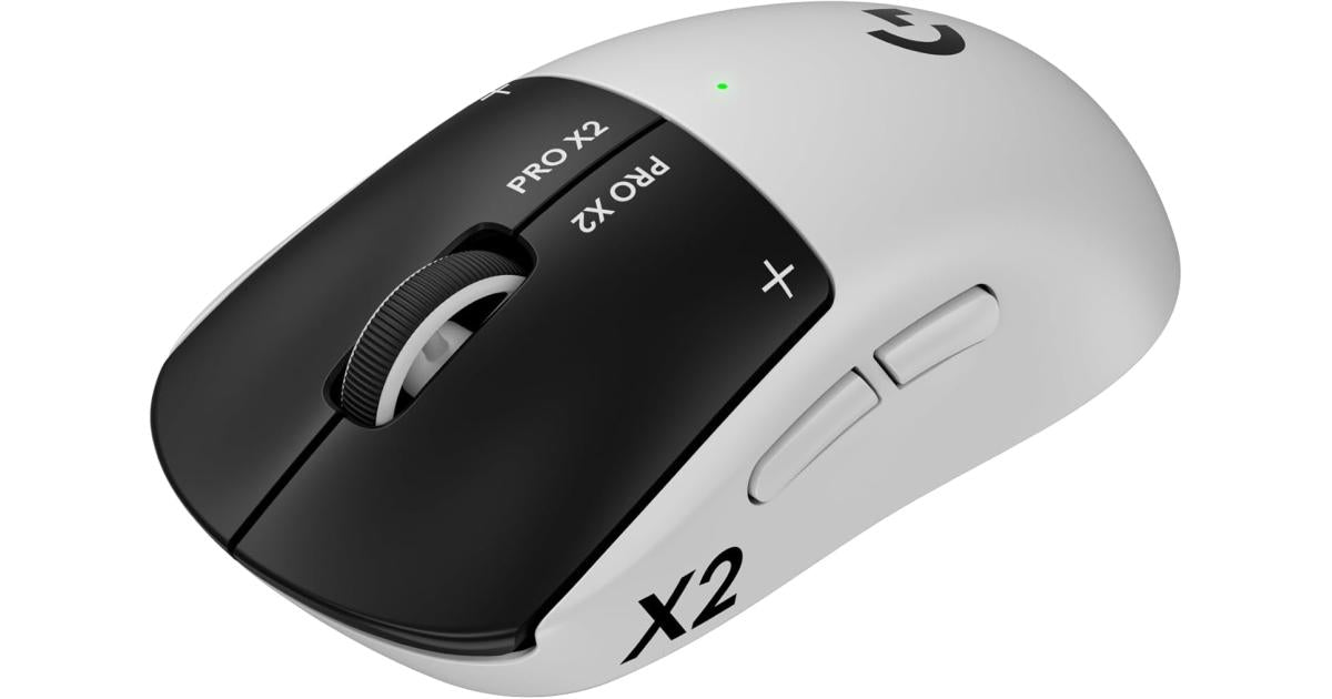 Logitech G PRO X2 SUPERSTRIKE Wireless Gaming Mouse: Customizable Haptic Rapid Trigger Magnetic Analog Switches, HITS Tecnology , TUNABLE ACTUATION,USB-C, 8K Polling, for PC/Mac - Lunar Eclipse.