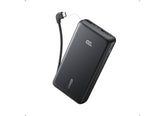 Anker Zolo Power Bank – 20,000mAh High‑Capacity, 22.5W Fast Charging, Built‑In 7‑Inch USB‑C Cable, Pass‑Through Charging, Compact Sleek Design, Black - 18 Month Warranty