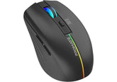 Promate Kitt Wireless Mouse, Ergonomic 500mAh Rechargeable LED Backlit Mice 2.4GHz Wireless Ergonomic Optical Mouse with LED Rainbow Lights , 800/1200/1600Dpi, Rechargeable battery, Rainbow Lights,Plug & play Support