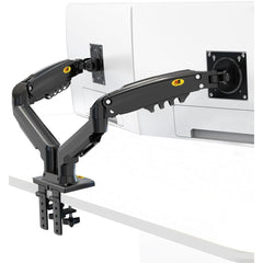 North Bayou (NB F160) Ergonomic Desk Mount Dual Monitor Arm, Up To 17-27" Size & 2-9kg Weight, Vesa 75mm x 75 mm To 100mm x 100mm Mounting Hole | F160 | - CompuMe